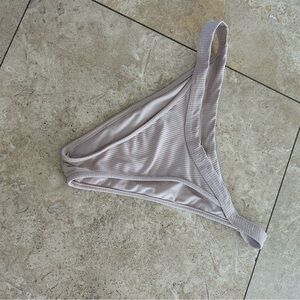 Nude high cut swim bottom